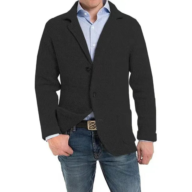 Herren Strickjacke mit Knoten und Knöpfen, Stilvolle Cardigan 1