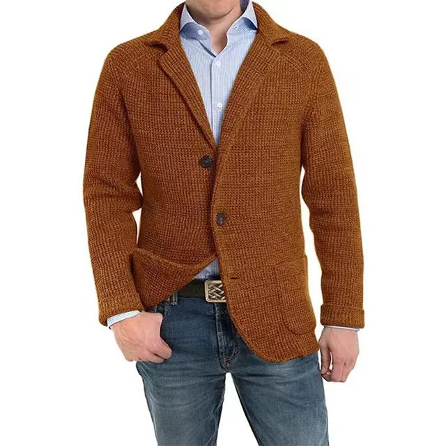 Herren Strickjacke mit Knoten und Knöpfen, Stilvolle Cardigan 2
