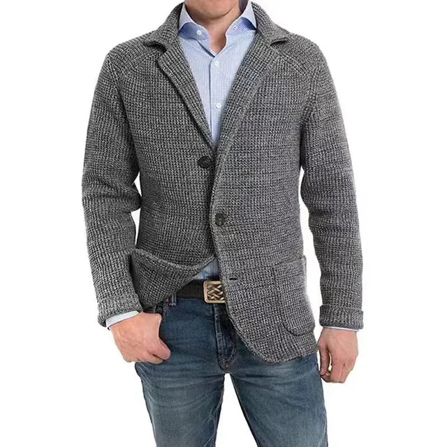 Herren Strickjacke mit Knoten und Knöpfen, Stilvolle Cardigan 3
