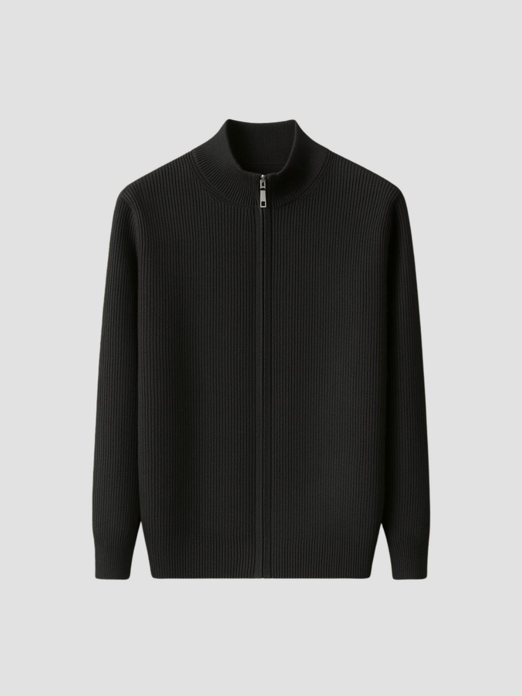 Herren Strickjacke mit Reißverschluss und Stehkragen 0