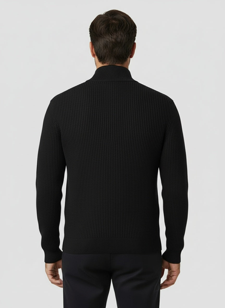 Herren Strickjacke mit Reißverschluss und Stehkragen 2