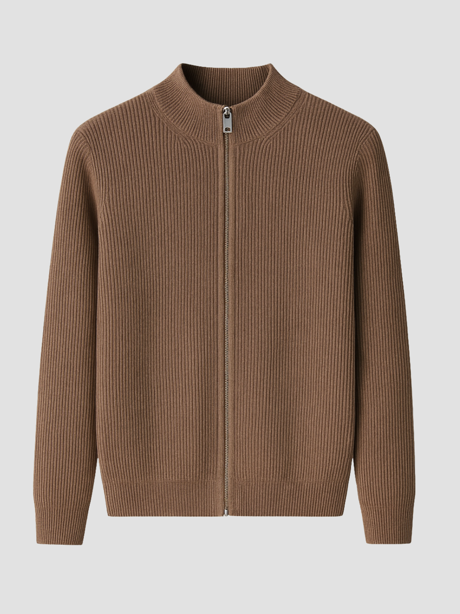 Herren Strickjacke mit Reißverschluss und Stehkragen 3
