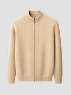 Herren Strickjacke mit Reißverschluss und Stehkragen 5