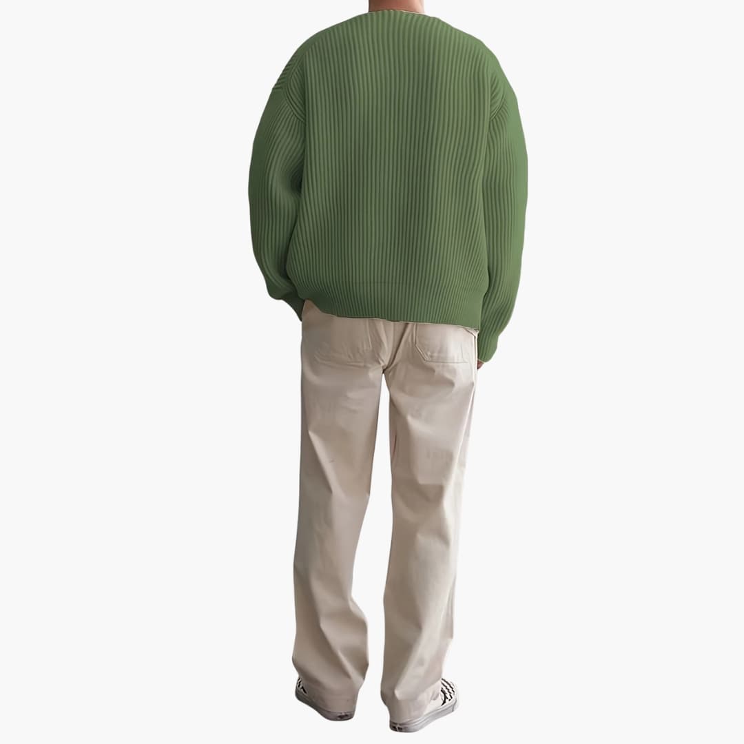 Herren Strickpullover mit Halbzip und langen Ärmeln 2