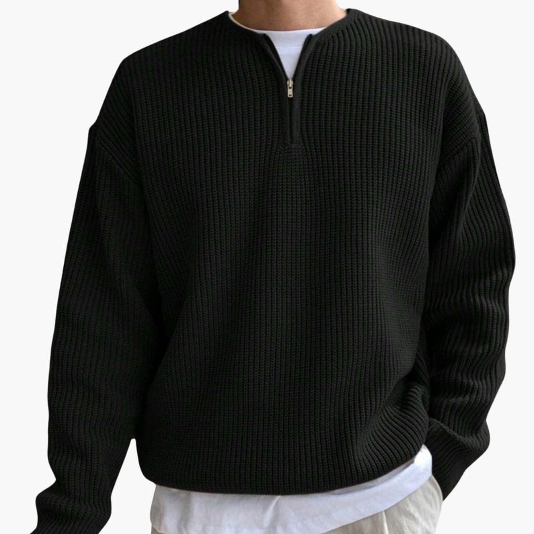 Herren Strickpullover mit Halbzip und langen Ärmeln 6