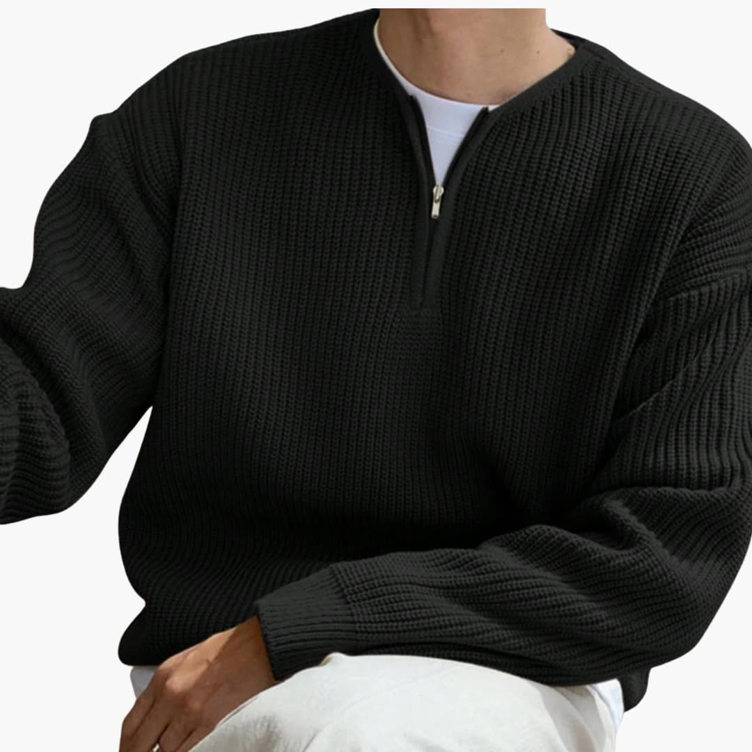 Herren Strickpullover mit Halbzip und langen Ärmeln 7