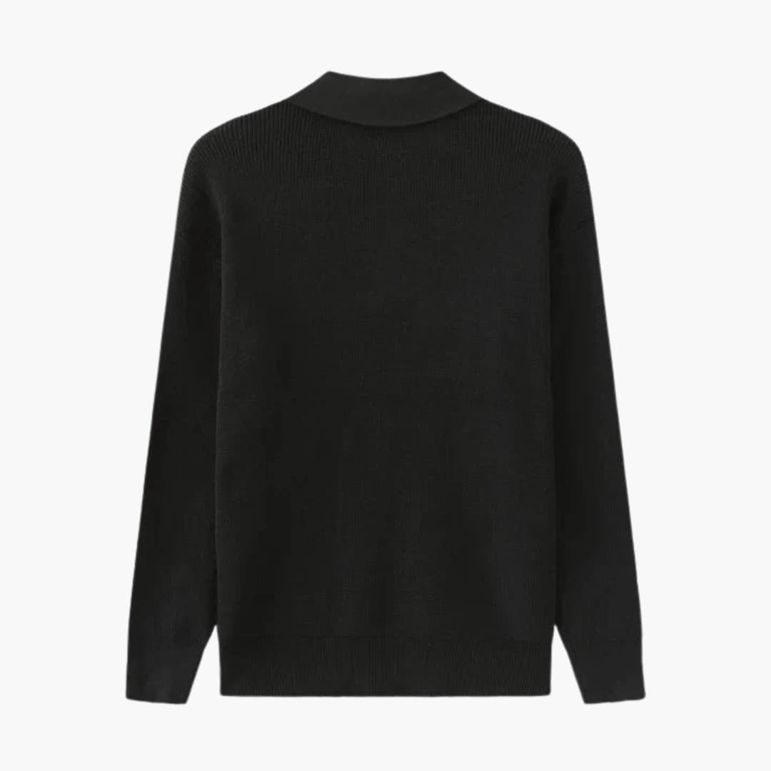 Herren Strickpullover mit Halbzipper und Rippstruktur 1