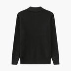 Herren Strickpullover mit Halbzipper und Rippstruktur 1