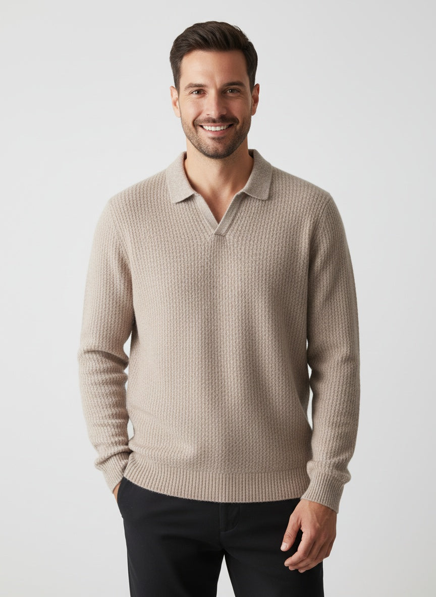 Herren Strickpullover mit Polokragen für die Übergangszeit 1