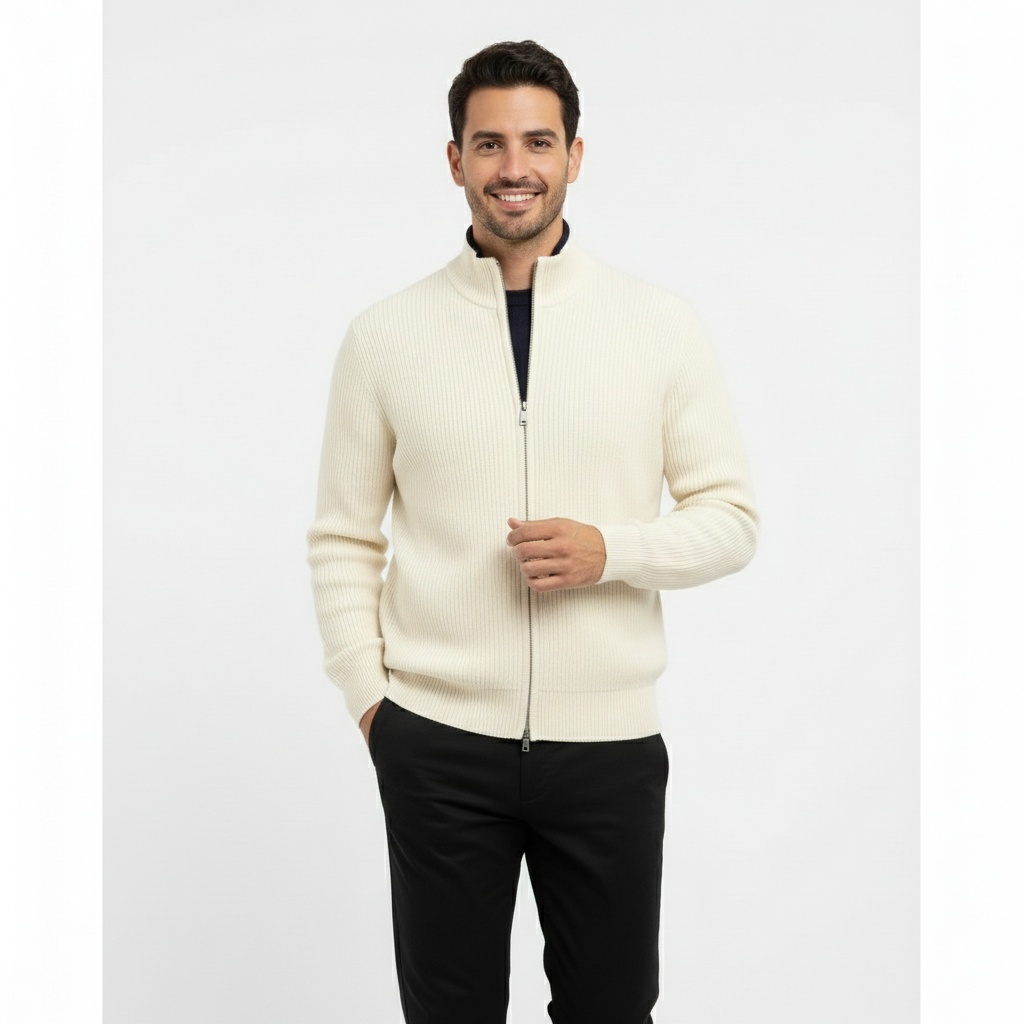 Herren Strickweste mit Reißverschluss und Modernem Design 1