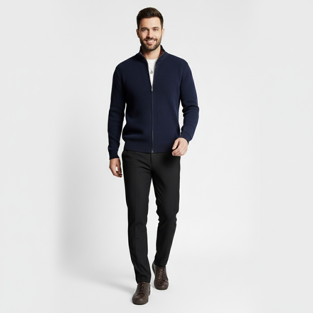 Herren Strickweste mit Reißverschluss und Modernem Design 3