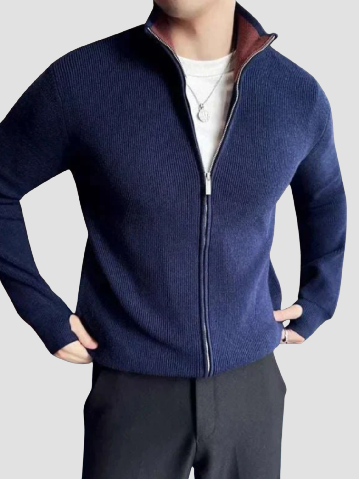Herren Strickweste mit Reißverschluss und Modernem Design 4
