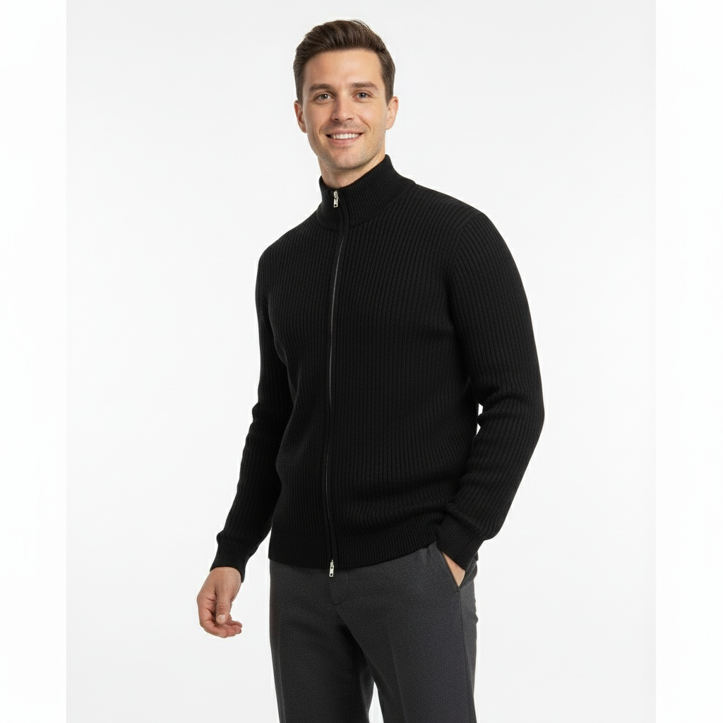 Herren Strickweste mit Reißverschluss und Modernem Design 6
