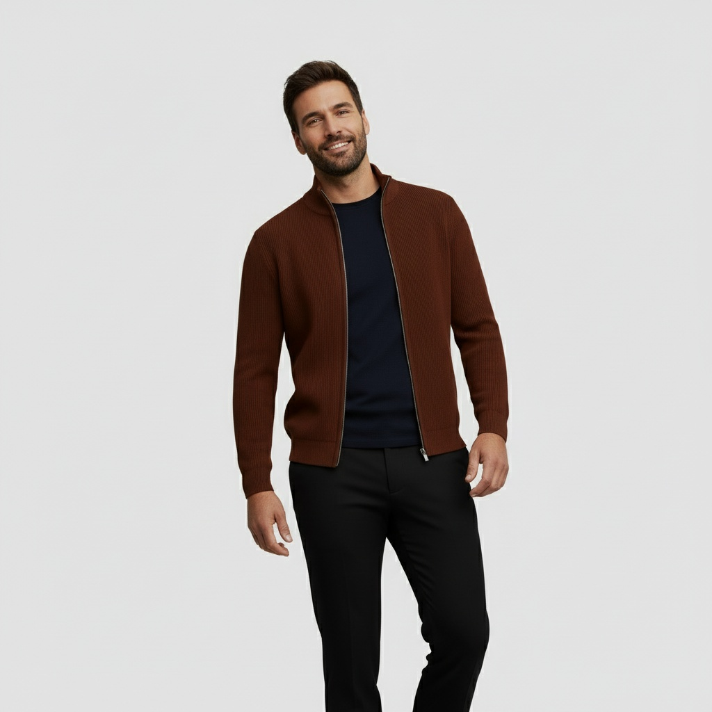 Herren Strickweste mit Reißverschluss und Modernem Design 8