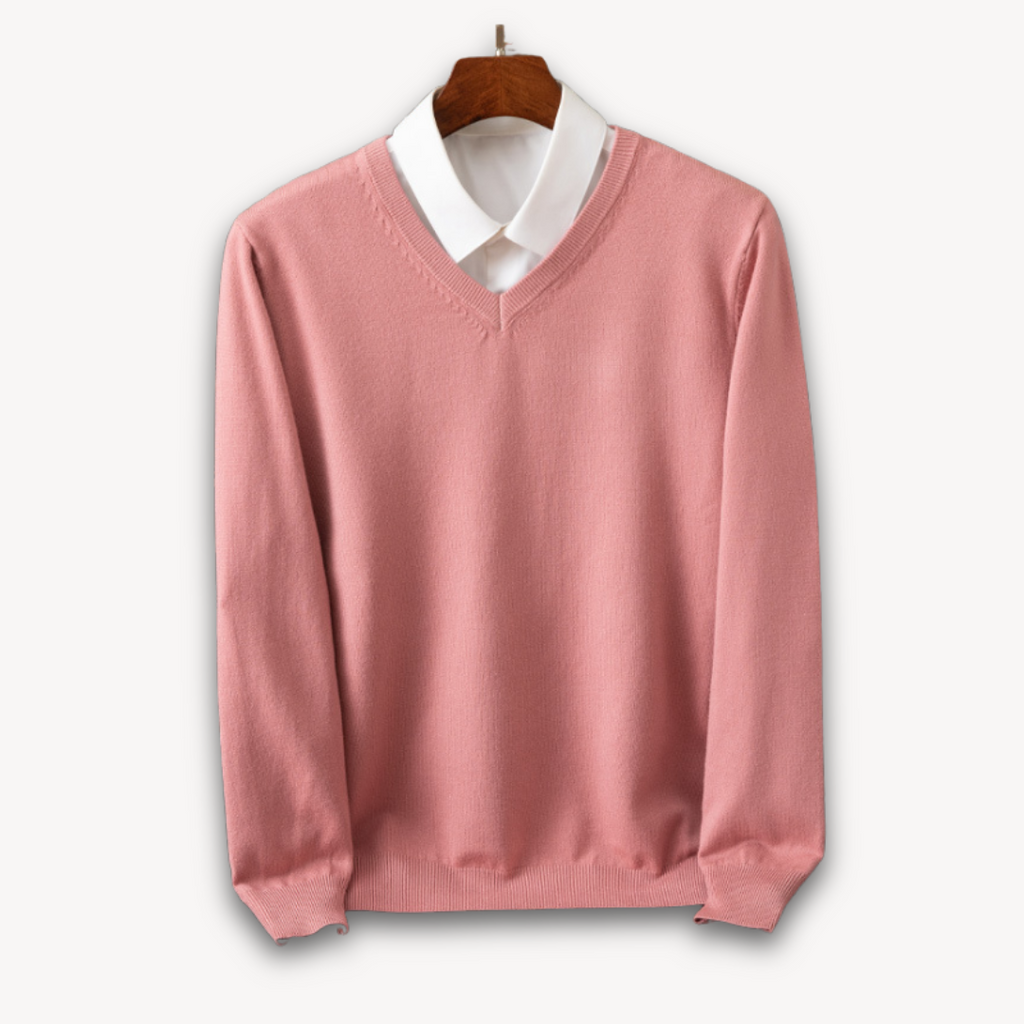 Herren V-Ausschnitt Pullover aus feiner Wollmischung 10