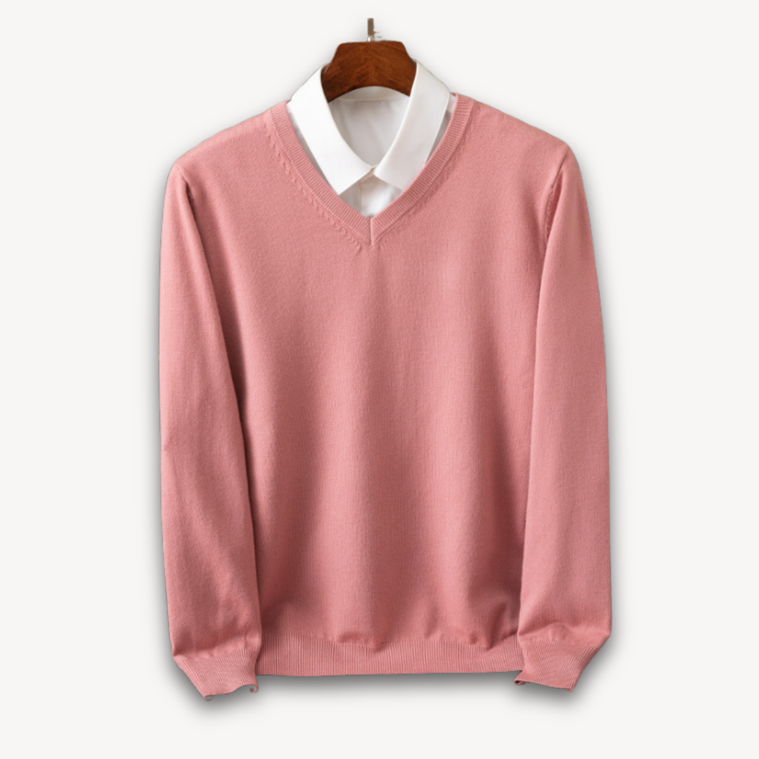 Herren V-Ausschnitt Pullover aus feiner Wollmischung 10