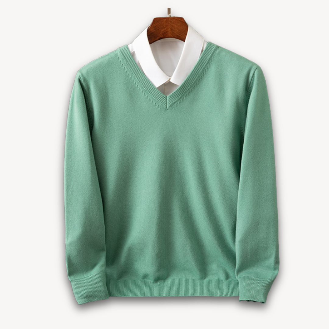 Herren V-Ausschnitt Pullover aus feiner Wollmischung 5