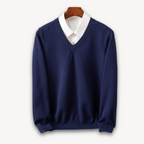 Herren V-Ausschnitt Pullover aus feiner Wollmischung 6