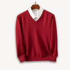 Herren V-Ausschnitt Pullover aus feiner Wollmischung 7