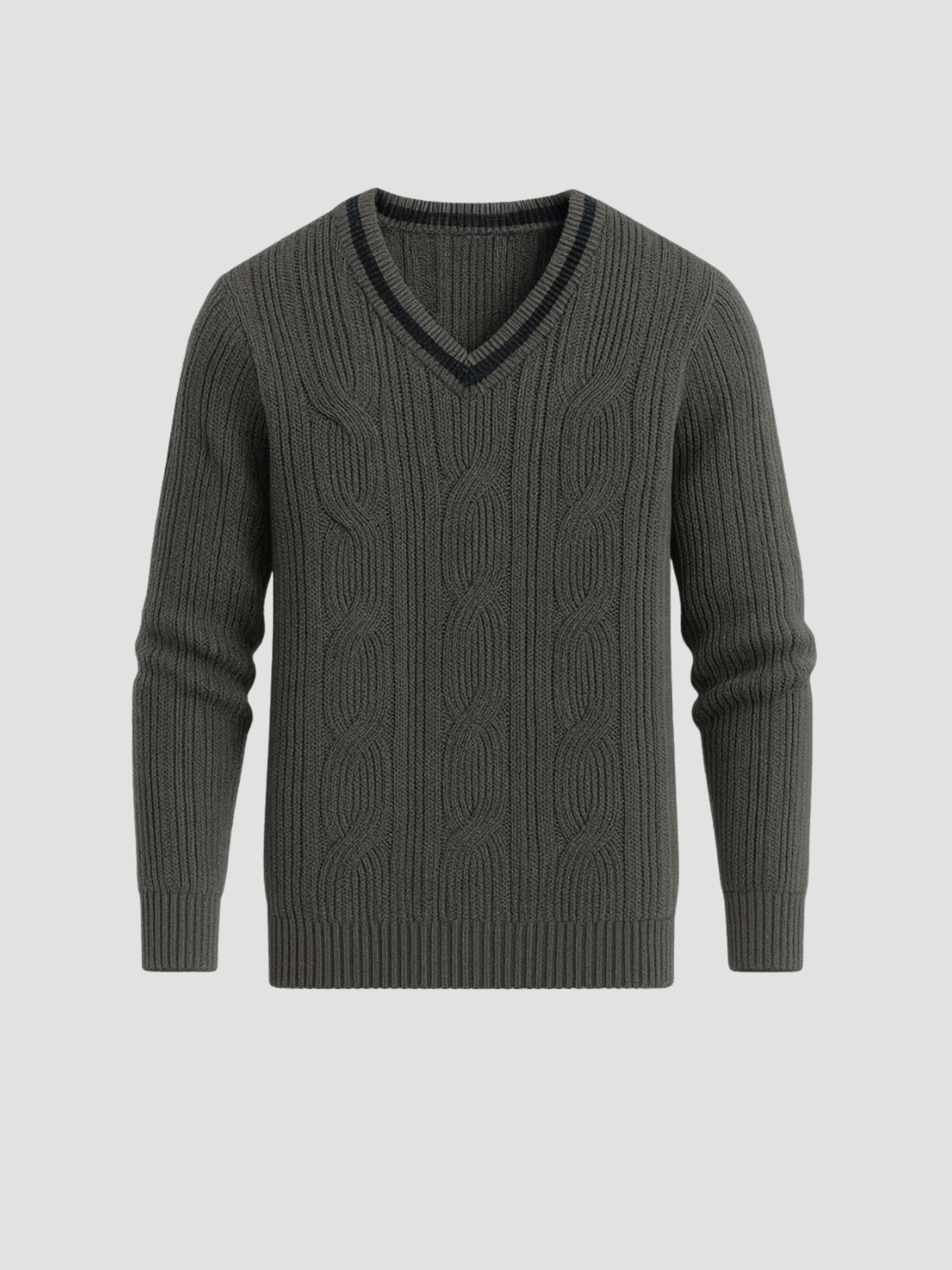 Herren V-Strick-Pullover im modernen Sportstil 0