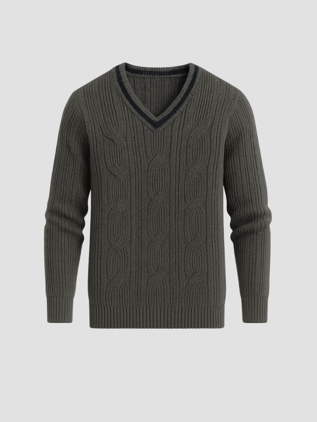 Herren V-Strick-Pullover im modernen Sportstil 0