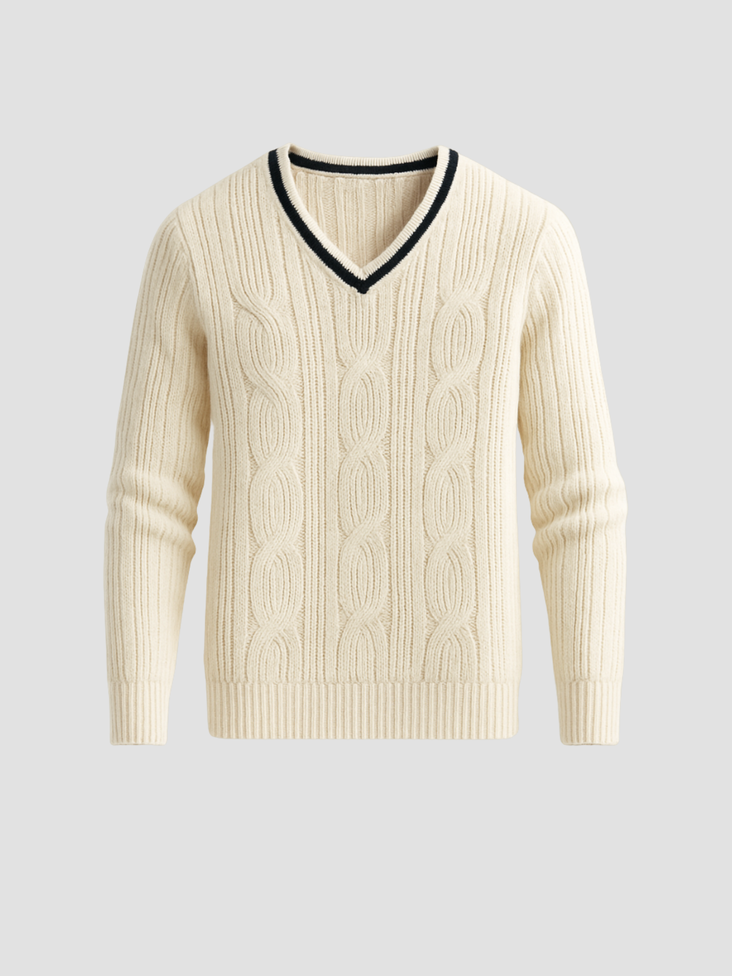 Herren V-Strick-Pullover im modernen Sportstil 2