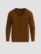 Herren V-Strick-Pullover im modernen Sportstil 4
