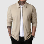Herren Waffelstrick Pullover mit Reißverschluss 4