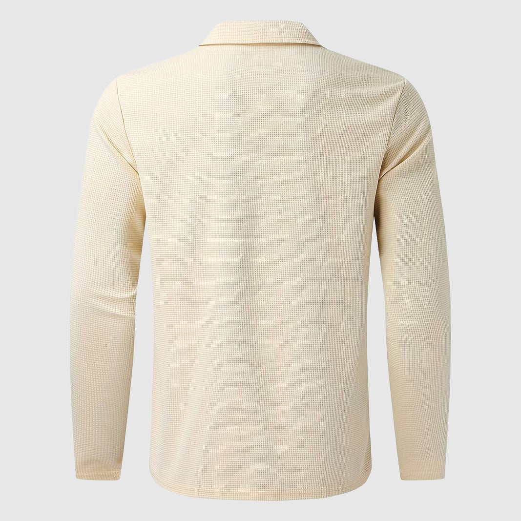 Herren Waffelstrick Pullover mit Reißverschluss 6