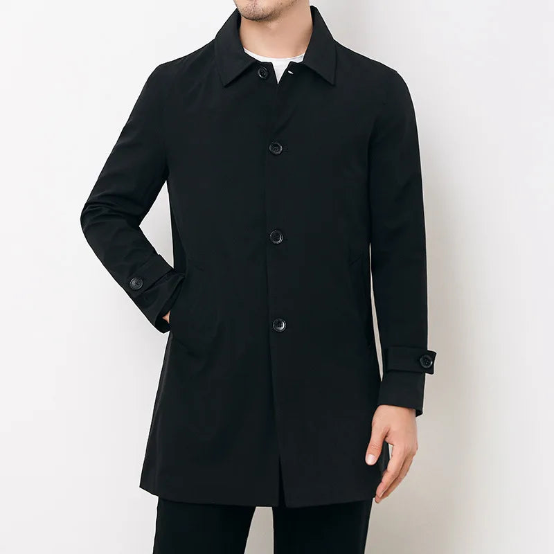 Herren Windbreaker Jacke mit Knopfverschluss für Übergangswetter 3