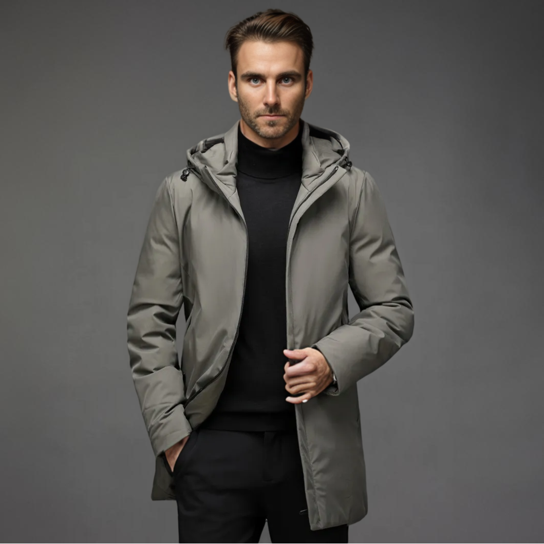 Herren Winter Jacke mit Abnehmbarer Kapuze für Kaltes Wetter 0
