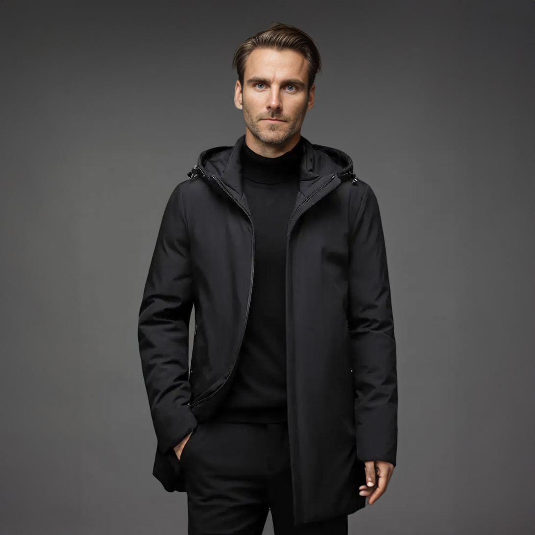 Herren Winter Jacke mit Abnehmbarer Kapuze für Kaltes Wetter 3