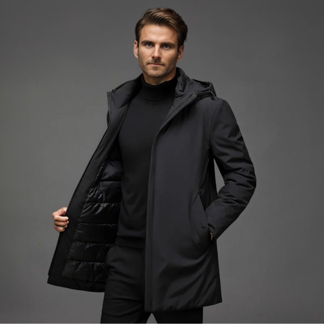 Herren Winter Jacke mit Abnehmbarer Kapuze für Kaltes Wetter 4
