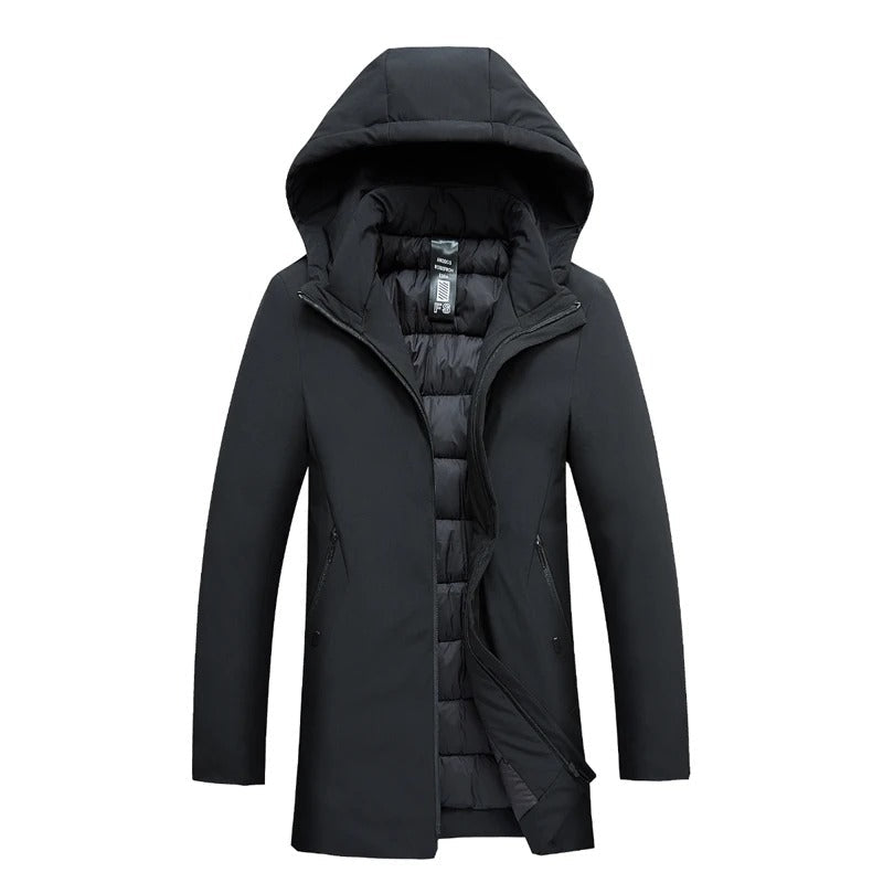 Herren Winter Jacke mit Abnehmbarer Kapuze für Kaltes Wetter 5