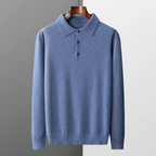 Herren Woll Polo Langarm mit Zeitlosem Design 1