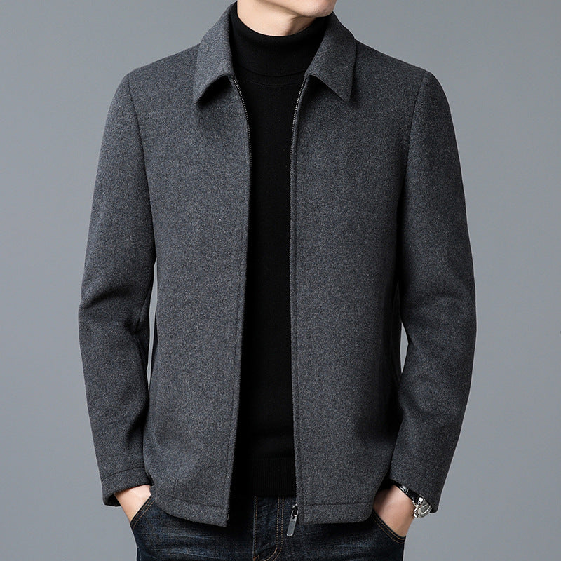 Herren Wollmischjacke mit Reißverschluss für Winter 0