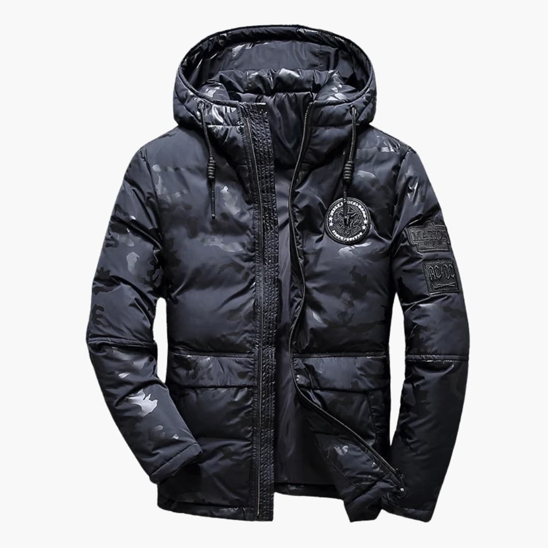 Herrenjacke mit Kapuze und Reißverschluss 1