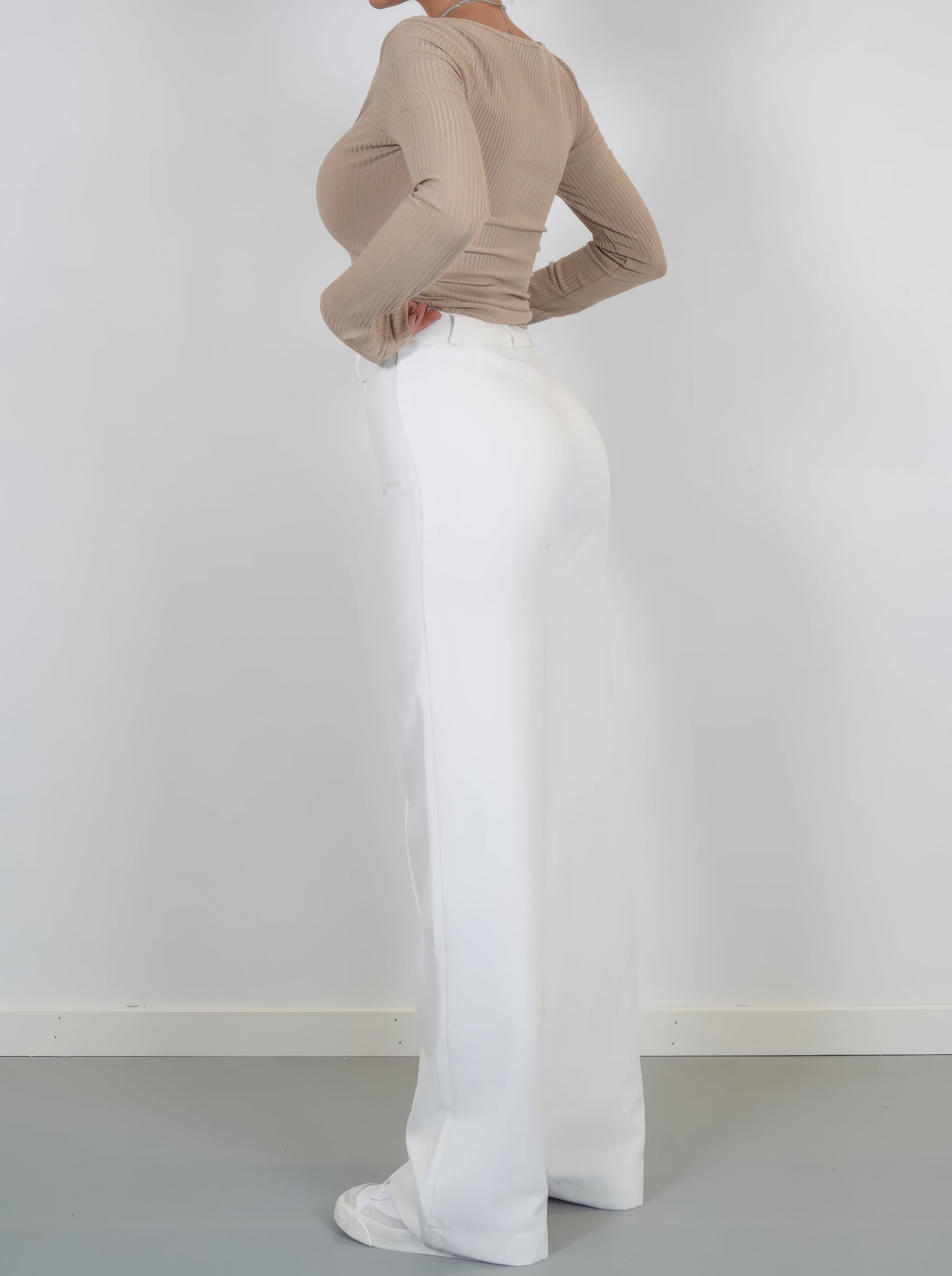 Hochtaillierte Stoffhose Damen
