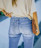 Hohe Taille Flared Jeans Damen