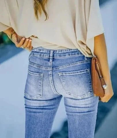 Hohe Taille Flared Jeans Damen