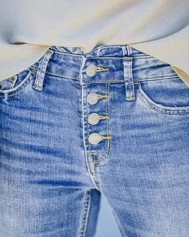 Hohe Taille Flared Jeans Damen