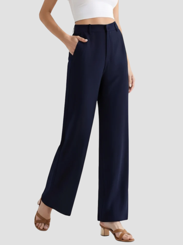 Hosen Damen Weite Bein Elegante Stoffhose für Anlässe 0