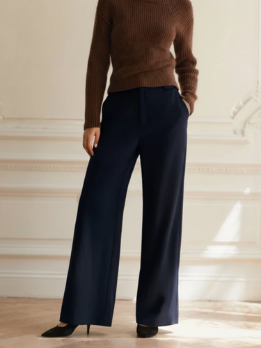 Hosen Damen Weite Bein Elegante Stoffhose für Anlässe 2