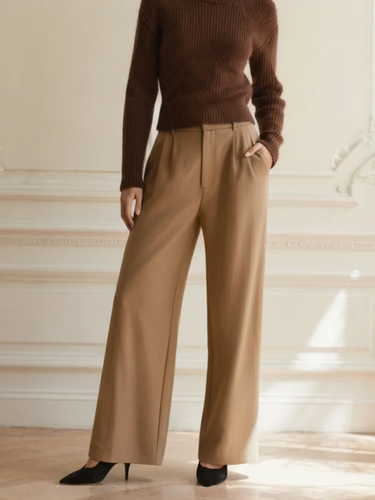 Hosen Damen Weite Bein Elegante Stoffhose für Anlässe 8