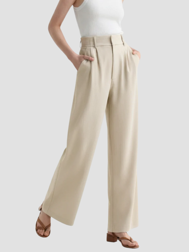 Hosen Damen Weite Bein Elegante Stoffhose für Anlässe 9
