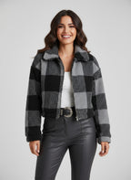 Jacke Damen Kurze Karojacke im Modernen Stil für Alltag 1