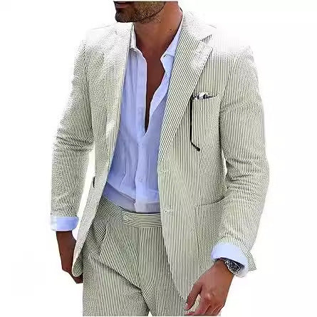 Classic Two-Piece Seersucker Suit for Men