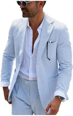 Classic Two-Piece Seersucker Suit for Men