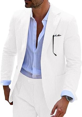 Classic Two-Piece Seersucker Suit for Men