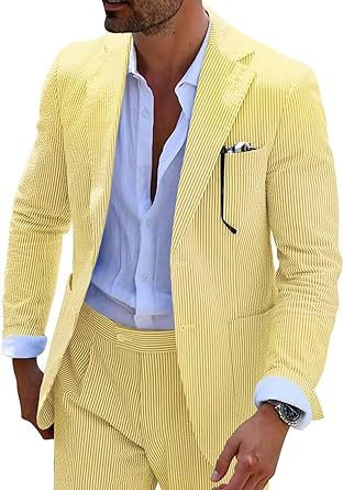 Classic Two-Piece Seersucker Suit for Men